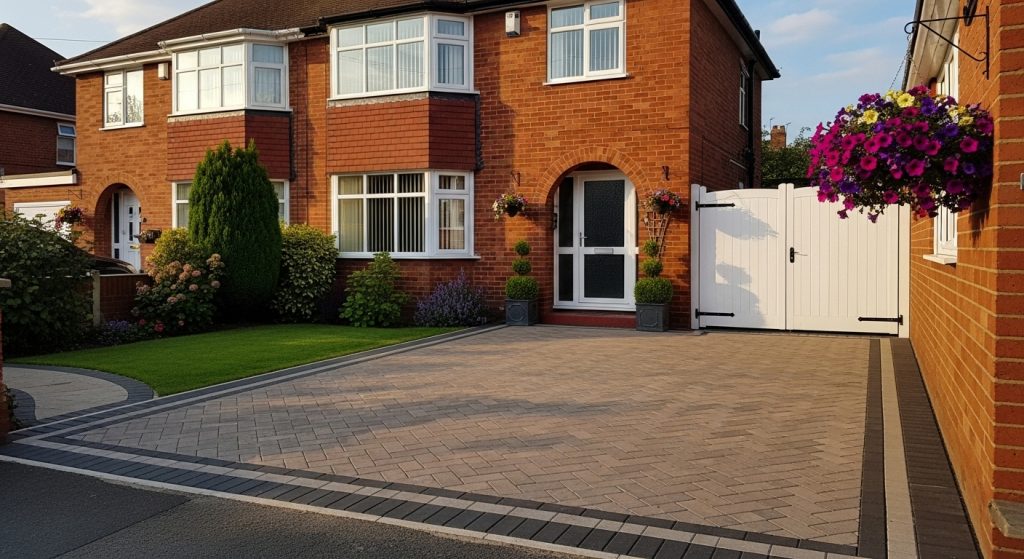 UK home with beautiful block paved driveway